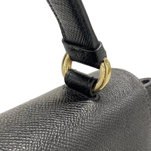 Auth Salvatore Ferragamo Vara 218375 Black Leather Handbag - Picture 10 of 16